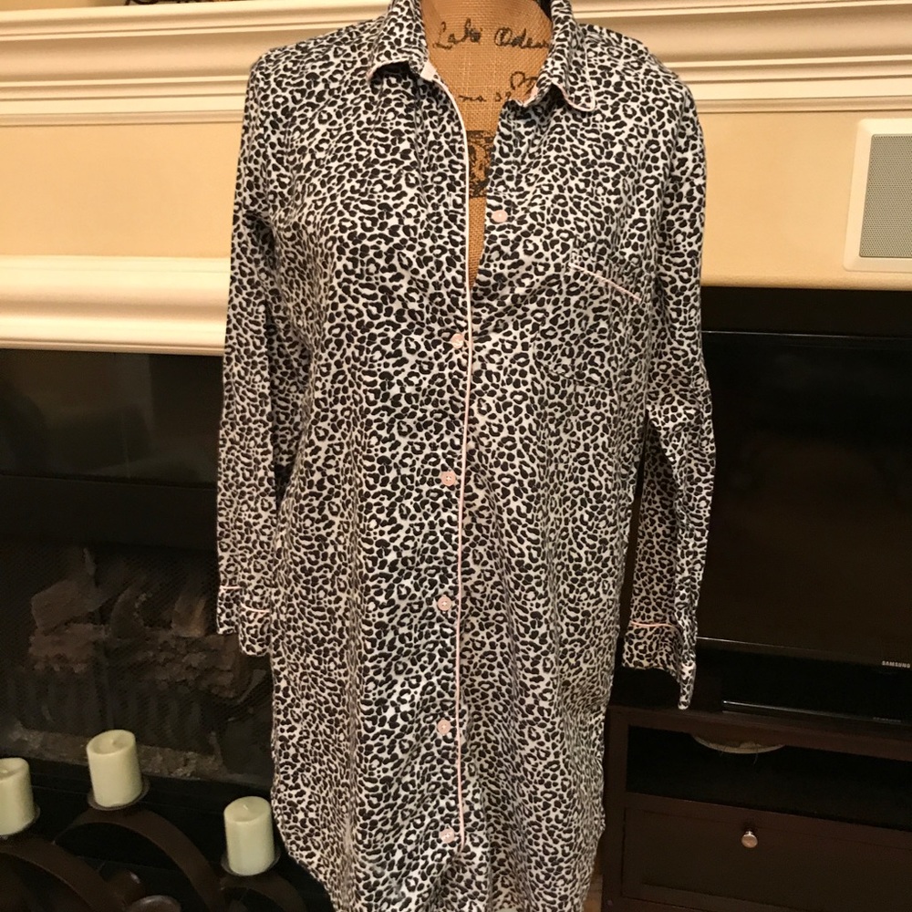Victoria's Secret flannel button down night shirt